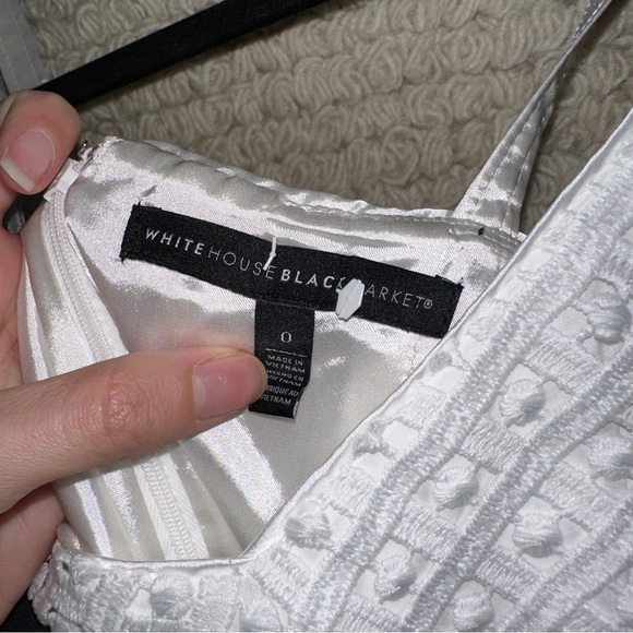 WHITE HOUSE BLACK MARKET white lace sleeveless sheath dress 0 - Picture 8 of 13